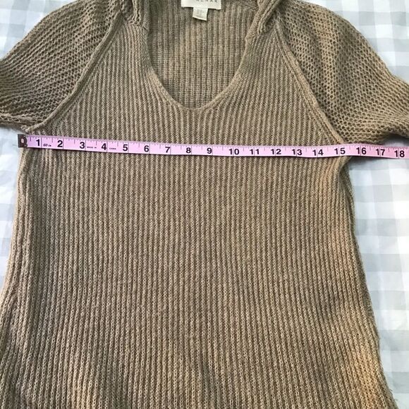 Kenar Hoodie Crochet Knit Sweater Tan Medium Beige Neutral Tone - Picture 10 of 13